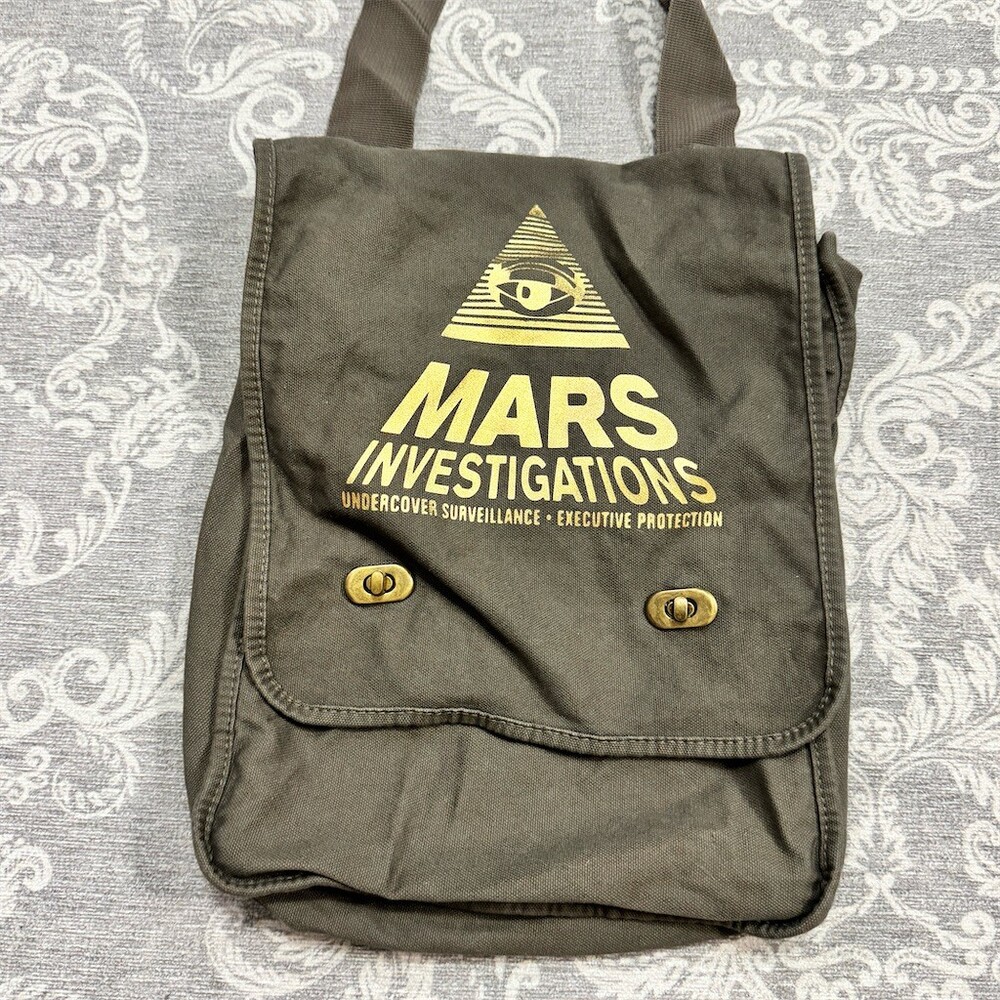 Veronica Mars Investigations Messenger Bag Crossbody Olive Green